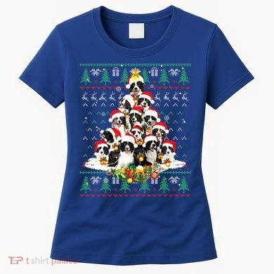 Border Collie Christmas Tree Ugly Sweater Dog Puppy Lover Gift Women's T-Shirt
