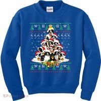 Border Collie Christmas Tree Ugly Sweater Dog Puppy Lover Gift Kids Sweatshirt thumb 0