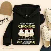 Backyard Crazy Chicken Lady Wo Farmer Hoodie thumb 4