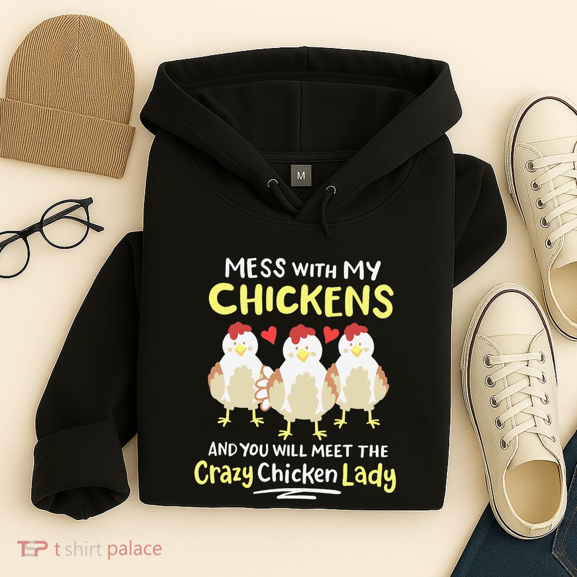 Backyard Crazy Chicken Lady Wo Farmer Hoodie