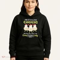 Backyard Crazy Chicken Lady Wo Farmer Hoodie thumb 5