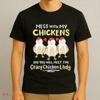 Backyard Crazy Chicken Lady Wo Farmer T-Shirt thumb 3