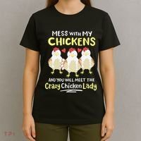 Backyard Crazy Chicken Lady Wo Farmer T-Shirt thumb 4