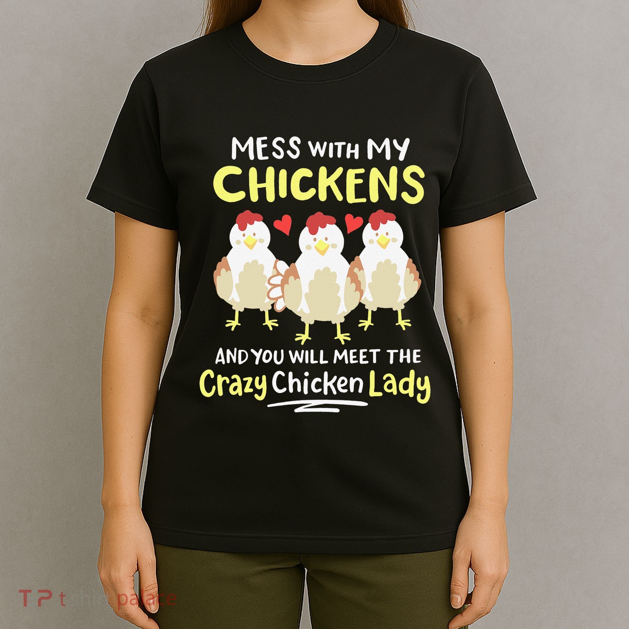 Backyard Crazy Chicken Lady Wo Farmer T-Shirt