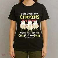 Backyard Crazy Chicken Lady Wo Farmer T-Shirt thumb 4