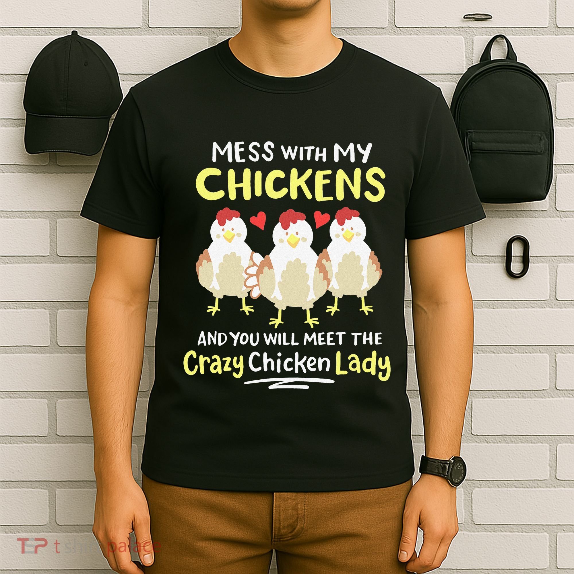 Backyard Crazy Chicken Lady Wo Farmer T-Shirt