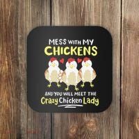 Backyard Crazy Chicken Lady Wo Farmer Coaster thumb 0