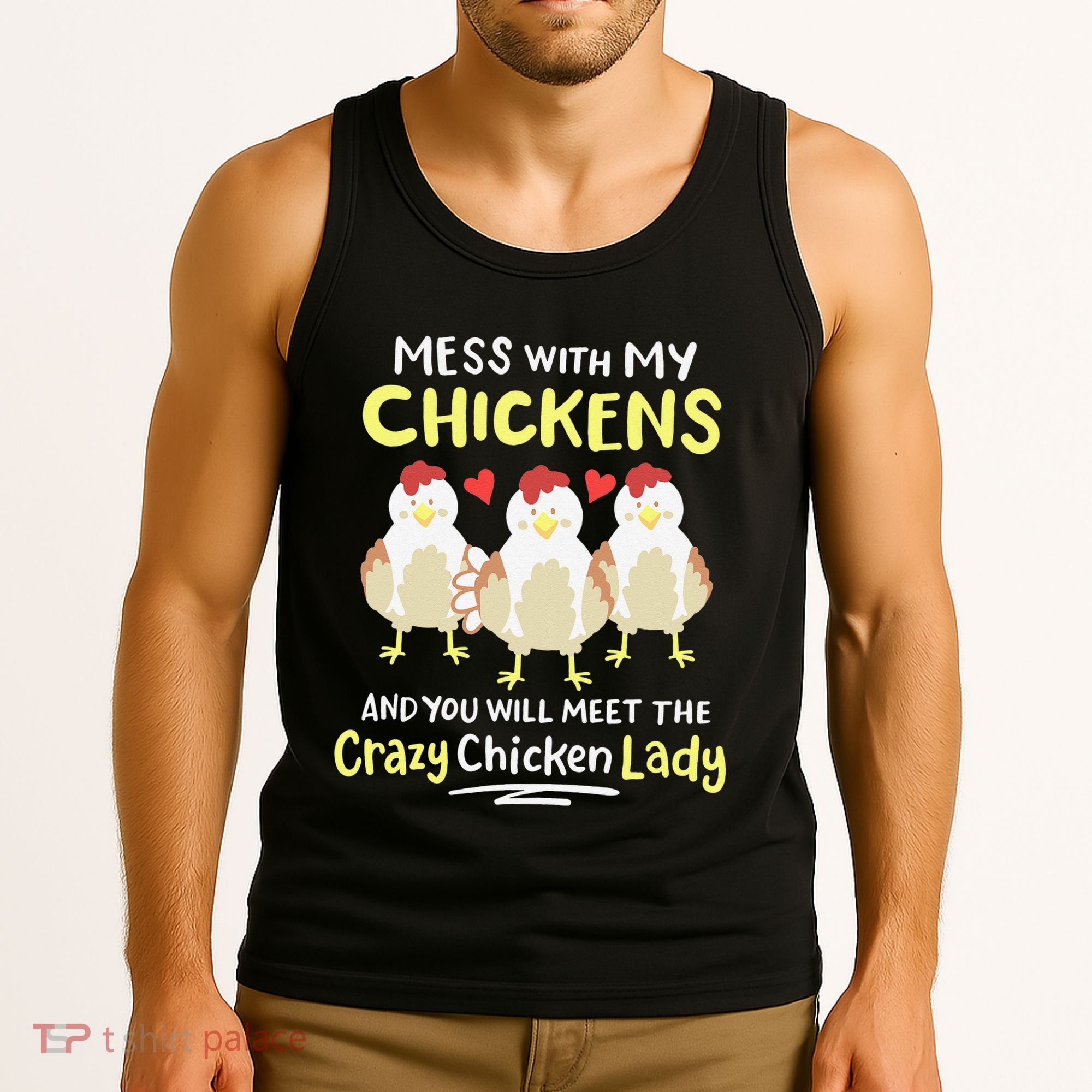 Backyard Crazy Chicken Lady Wo Farmer Tank Top