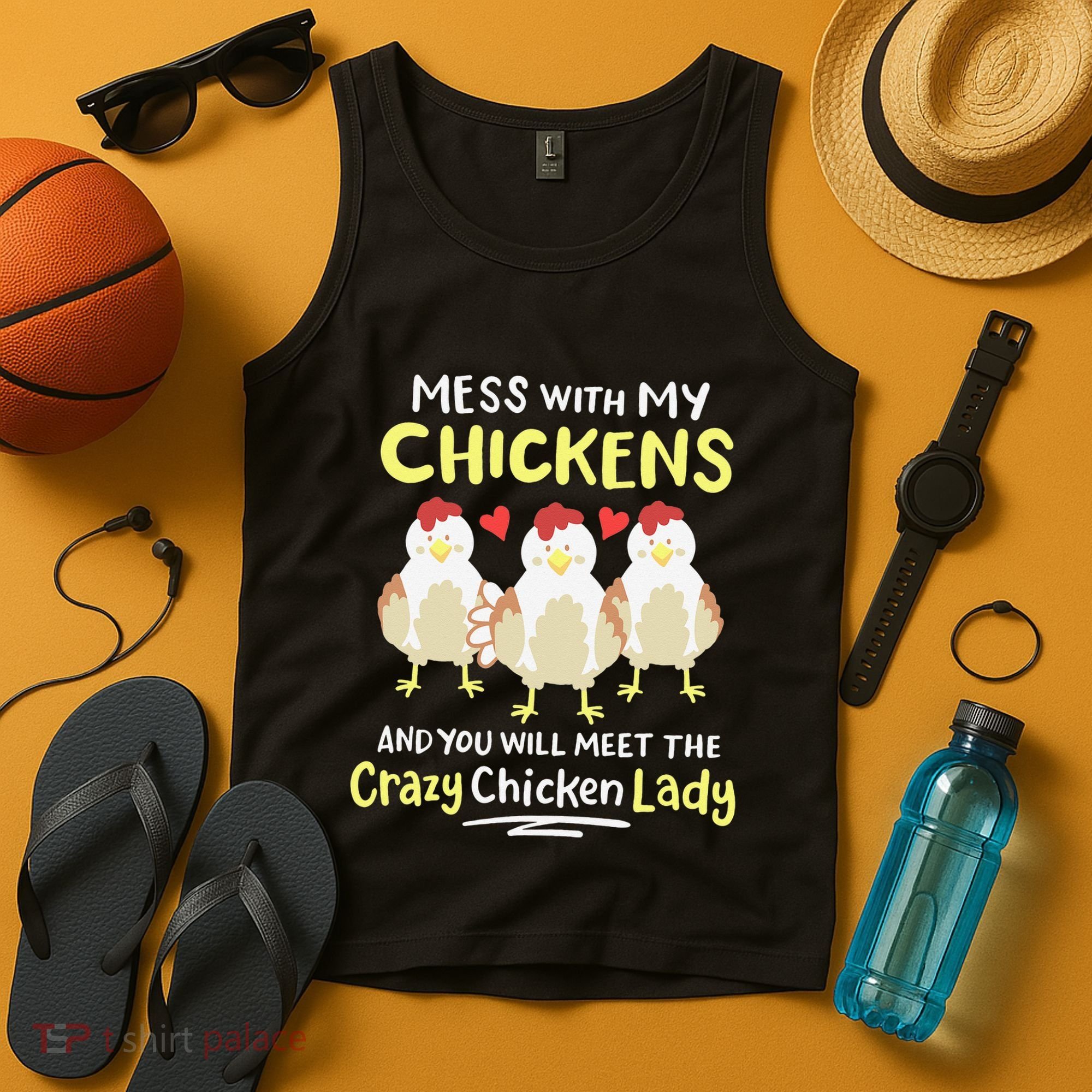 Backyard Crazy Chicken Lady Wo Farmer Tank Top