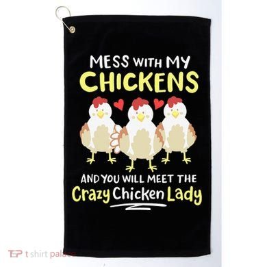 Backyard Crazy Chicken Lady Wo Farmer Golf Towel