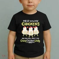 Backyard Crazy Chicken Lady Wo Farmer Toddler T-Shirt thumb 2