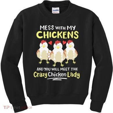 Backyard Crazy Chicken Lady Wo Farmer Kids Sweatshirt
