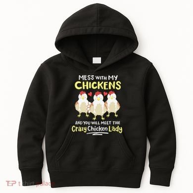 Backyard Crazy Chicken Lady Wo Farmer Kids Hoodie