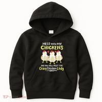 Backyard Crazy Chicken Lady Wo Farmer Kids Hoodie thumb 0