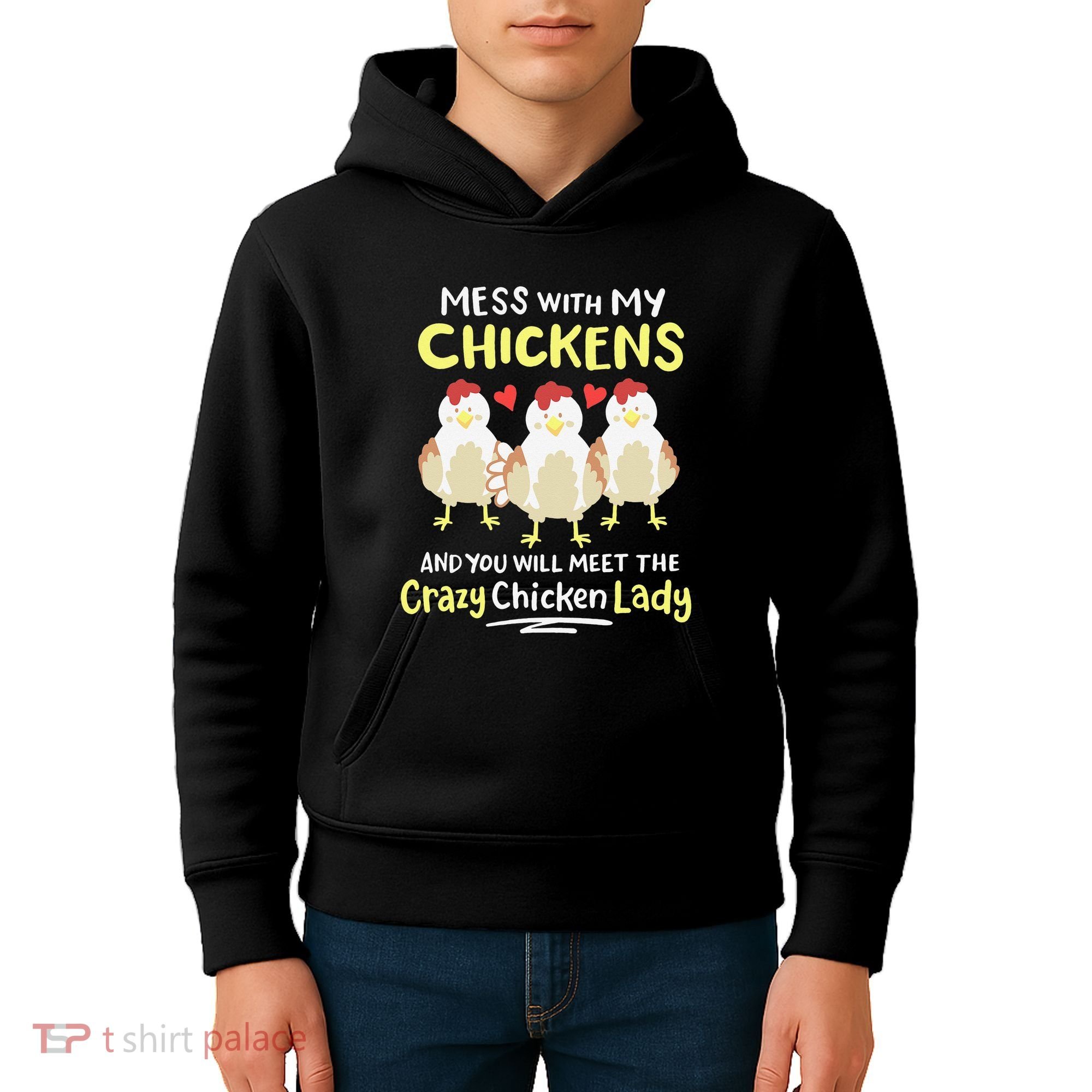 Backyard Crazy Chicken Lady Wo Farmer Kids Hoodie