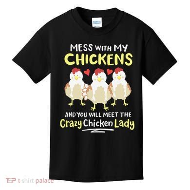 Backyard Crazy Chicken Lady Wo Farmer Kids T-Shirt