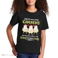 Backyard Crazy Chicken Lady Wo Farmer Kids T-Shirt thumb 2