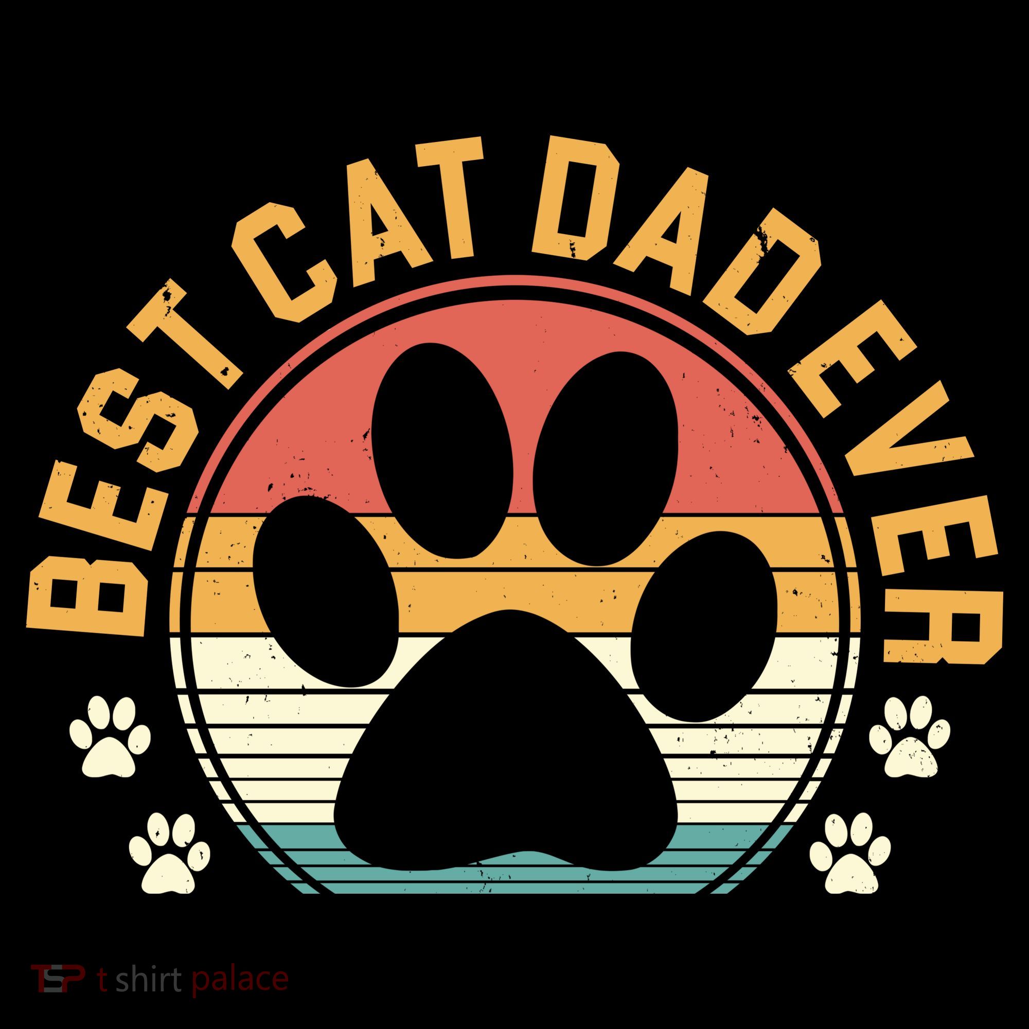 Best Cat Dad Ever Retro Sunset Backpack