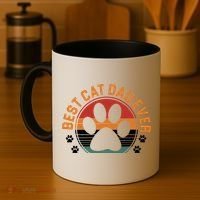 Best Cat Dad Ever Retro Sunset Coffee Mug thumb 4