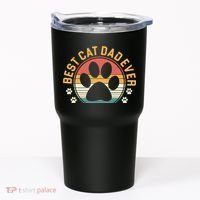 Best Cat Dad Ever Retro Sunset Tumbler thumb 0