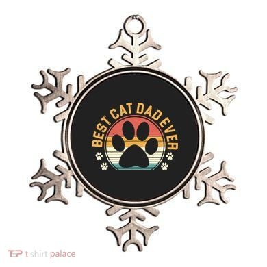 Best Cat Dad Ever Retro Sunset Ornament