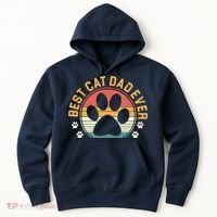 Best Cat Dad Ever Retro Sunset Hoodie thumb 0