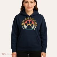 Best Cat Dad Ever Retro Sunset Hoodie thumb 5