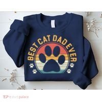 Best Cat Dad Ever Retro Sunset Sweatshirt thumb 2