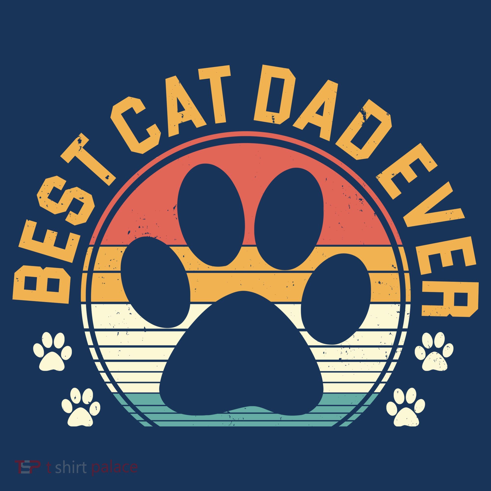Best Cat Dad Ever Retro Sunset Bucket Hat