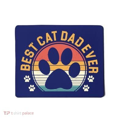 Best Cat Dad Ever Retro Sunset Mousepad