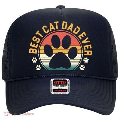 Best Cat Dad Ever Retro Sunset Hat