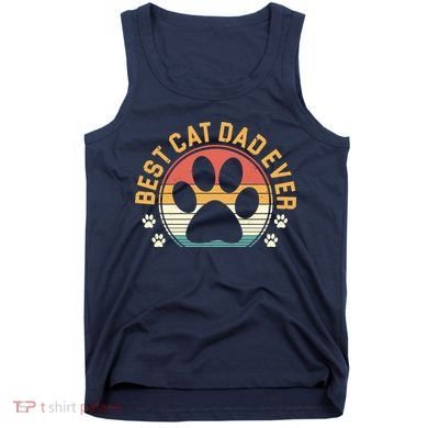 Best Cat Dad Ever Retro Sunset Tank Top