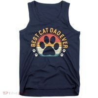Best Cat Dad Ever Retro Sunset Tank Top thumb 0