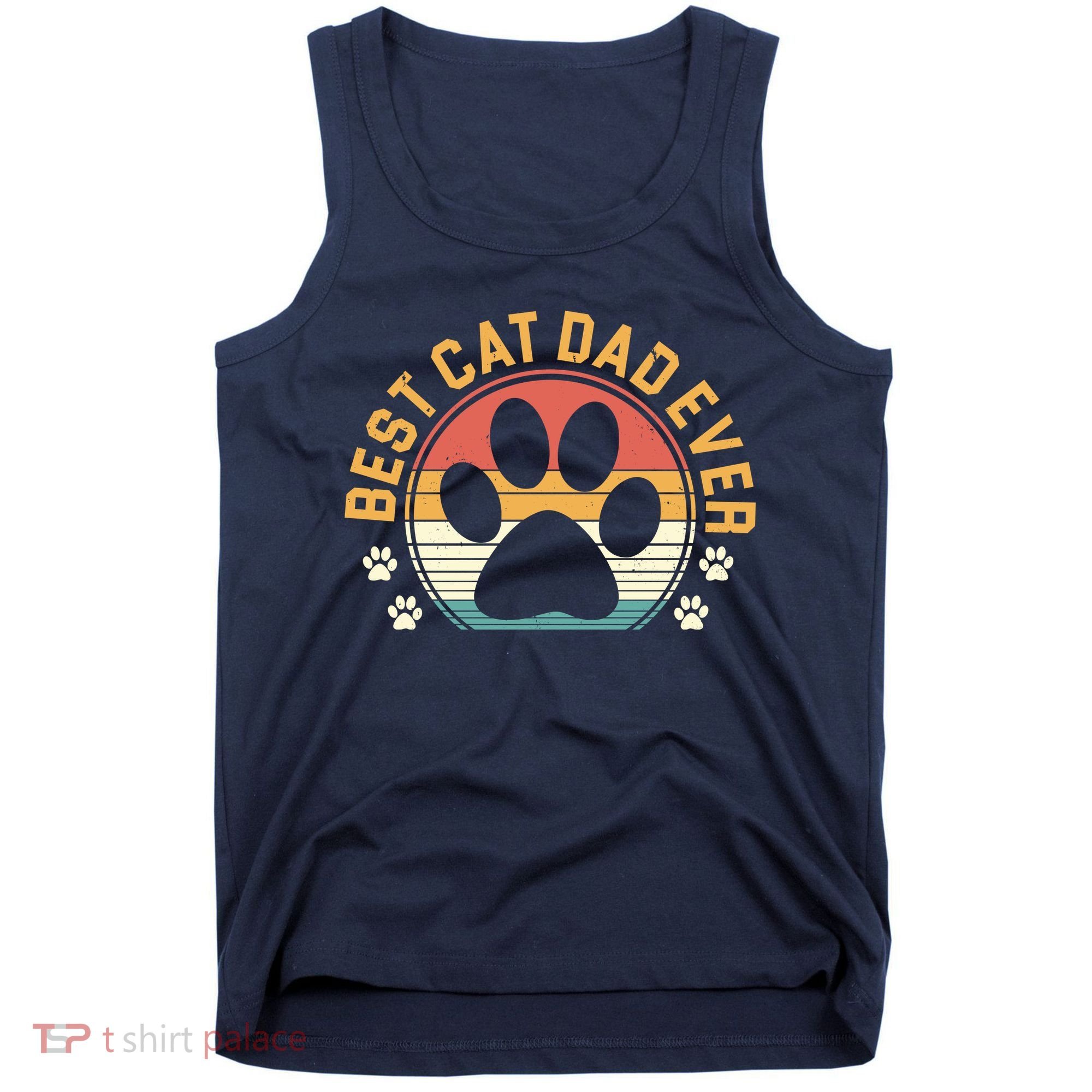 Best Cat Dad Ever Retro Sunset Tank Top