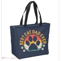 Best Cat Dad Ever Retro Sunset Tote Bag thumb 2