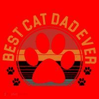Best Cat Dad Ever Retro Sunset Santa Hat thumb 1