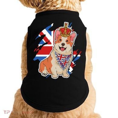 British Corgi Dog Crown Union Jack Queens Platinum Jubilee Great Gift Doggie Tank