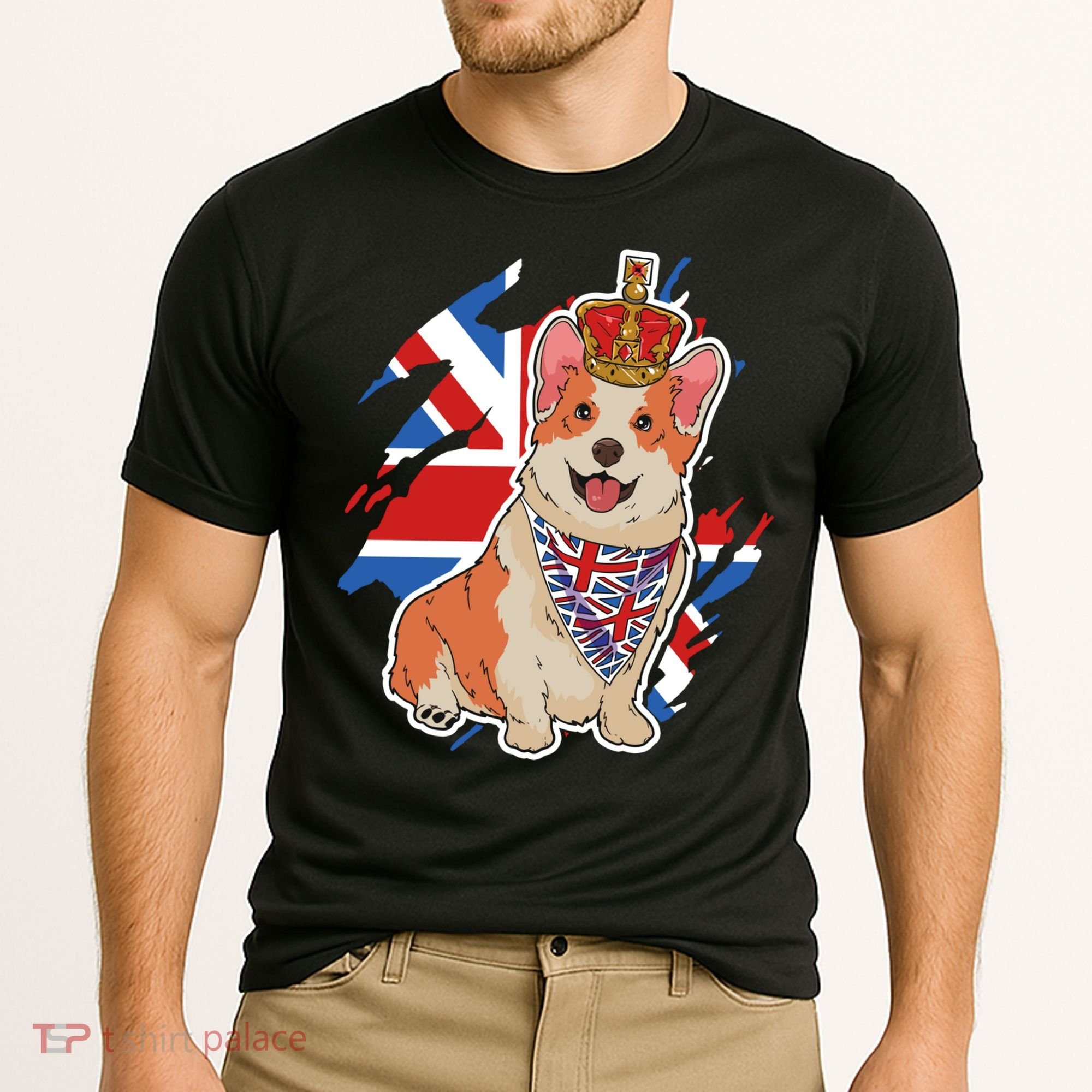 British Corgi Dog Crown Union Jack Queens Platinum Jubilee Great Gift Cooling Performance Crew T-Shirt