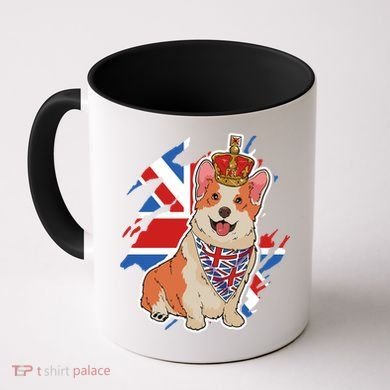 British Corgi Dog Crown Union Jack Queens Platinum Jubilee Great Gift Coffee Mug