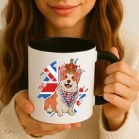 British Corgi Dog Crown Union Jack Queens Platinum Jubilee Great Gift Coffee Mug thumb 3
