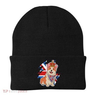 British Corgi Dog Crown Union Jack Queens Platinum Jubilee Great Gift Beanie