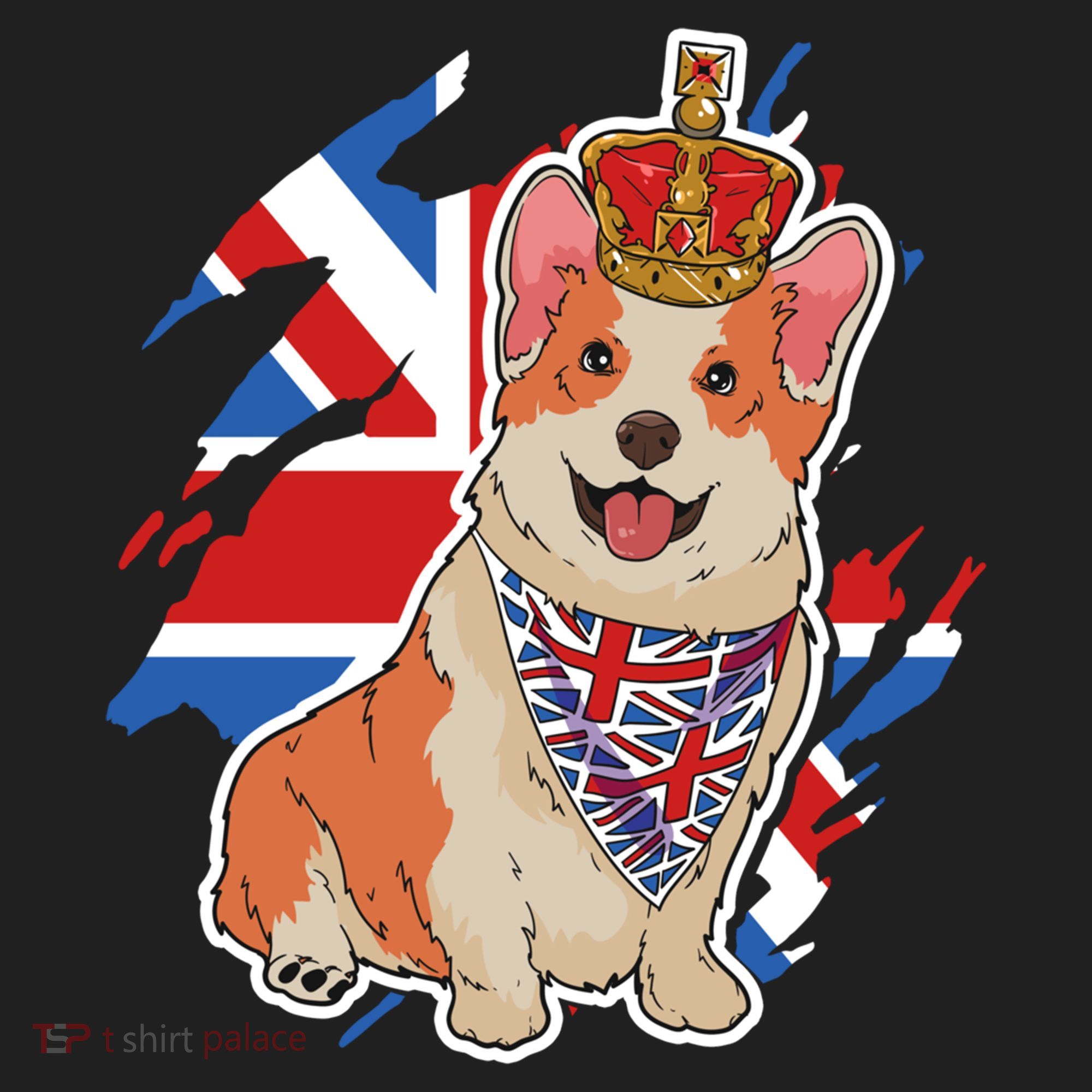 British Corgi Dog Crown Union Jack Queens Platinum Jubilee Great Gift Beanie