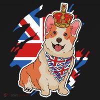 British Corgi Dog Crown Union Jack Queens Platinum Jubilee Great Gift Drawstring Bag thumb 2