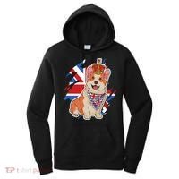 British Corgi Dog Crown Union Jack Queens Platinum Jubilee Great Gift Women's Hoodie thumb 0