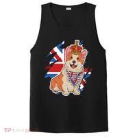 British Corgi Dog Crown Union Jack Queens Platinum Jubilee Great Gift PosiCharge Competitor Tank thumb 0