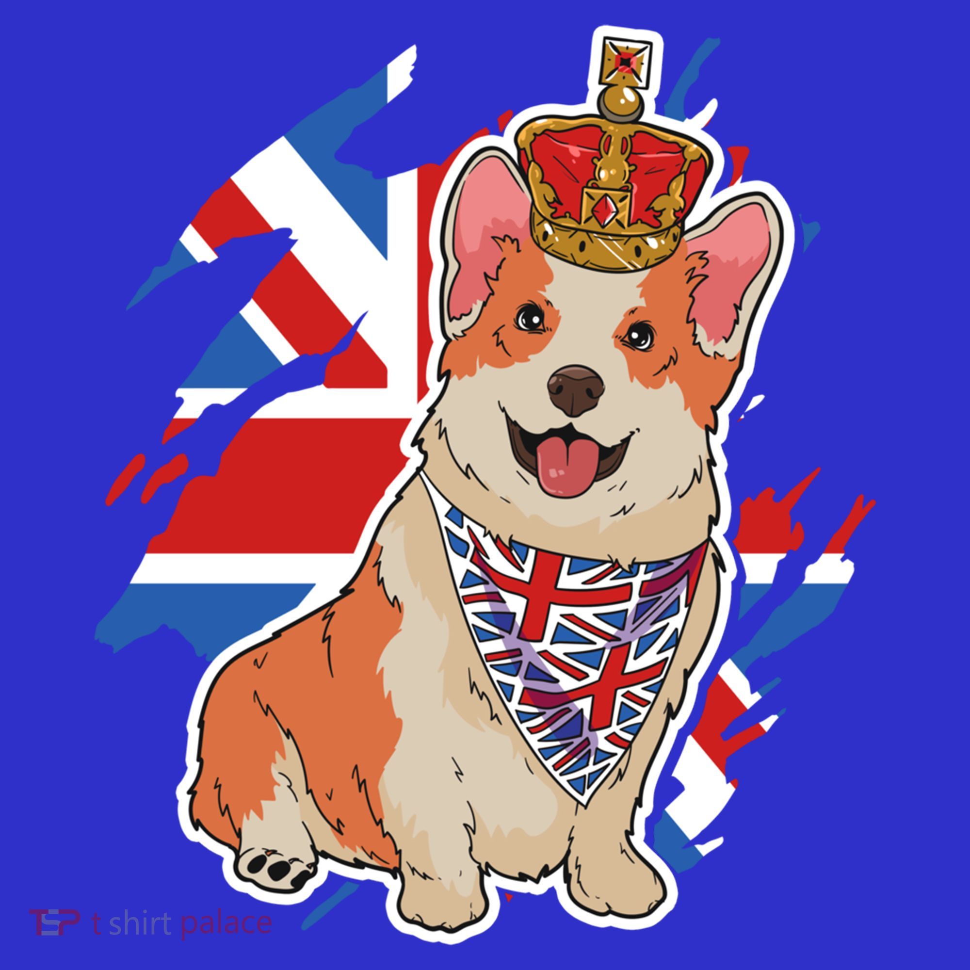British Corgi Dog Crown Union Jack Queens Platinum Jubilee Great Gift Hoodie