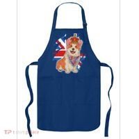 British Corgi Dog Crown Union Jack Queens Platinum Jubilee Great Gift Apron thumb 0
