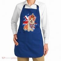British Corgi Dog Crown Union Jack Queens Platinum Jubilee Great Gift Apron thumb 2