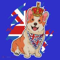 British Corgi Dog Crown Union Jack Queens Platinum Jubilee Great Gift Apron thumb 3