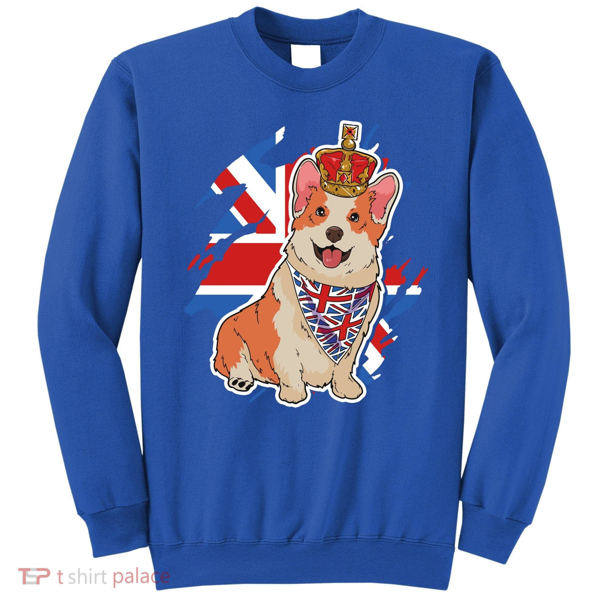 British Corgi Dog Crown Union Jack Queens Platinum Jubilee Great Gift Sweatshirt